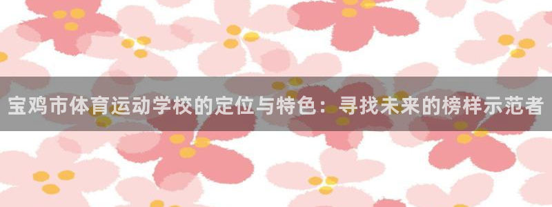 宝鸡市体育运动学校的定位与特色：寻找未来的榜样示范者